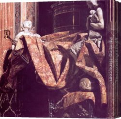 Tomb Canvas Paintings - Tomb of Pope Alexander VII [detail] by Gian Lorenzo Bernini